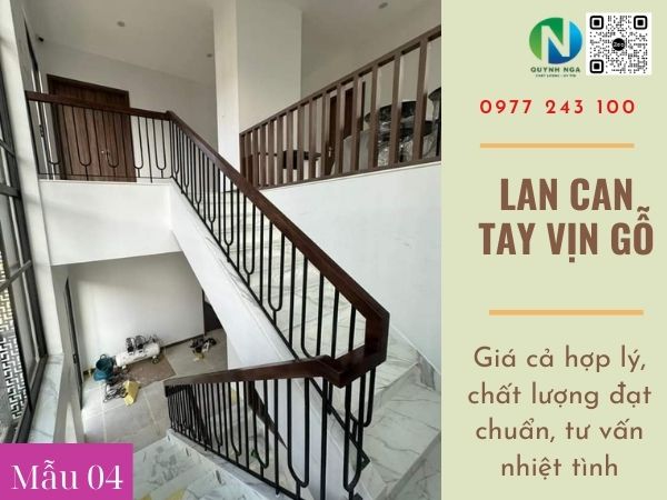 Thi công lan can tay vịn gỗ